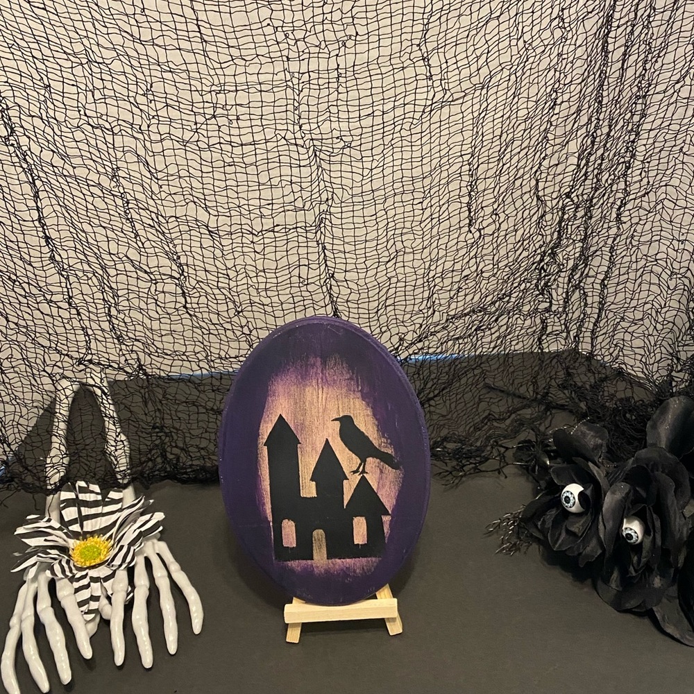 Haunted House Halloween plaque